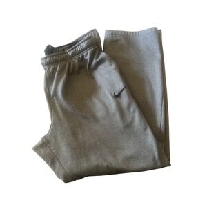 Nike Dri Fit Sweatpants Men's XXL Gray Fleece Lined Straight Leg Drawstring